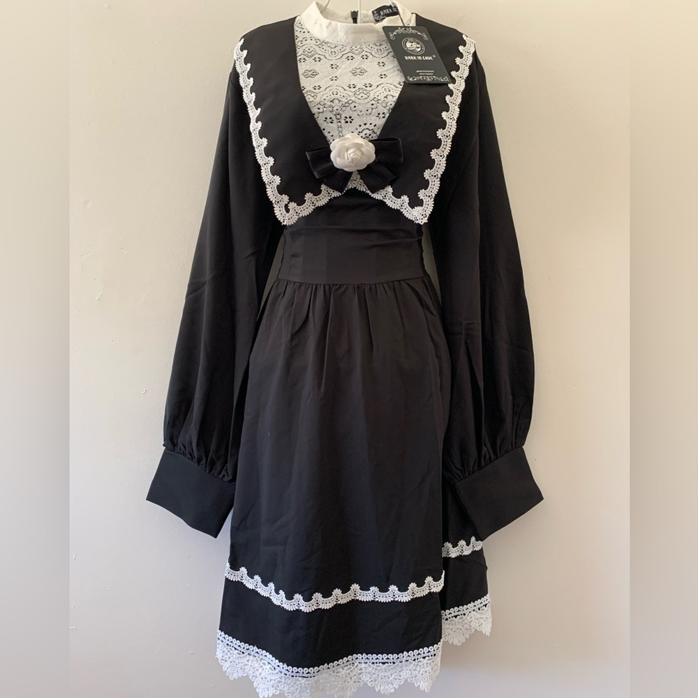 Dolls Kill Dark in Love Collared Gothic Lolita Dress